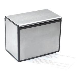 recipe card box stainless steel|Steel Recipe Box .